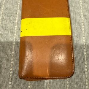 Clare V Brown and Yellow Leather Wallet